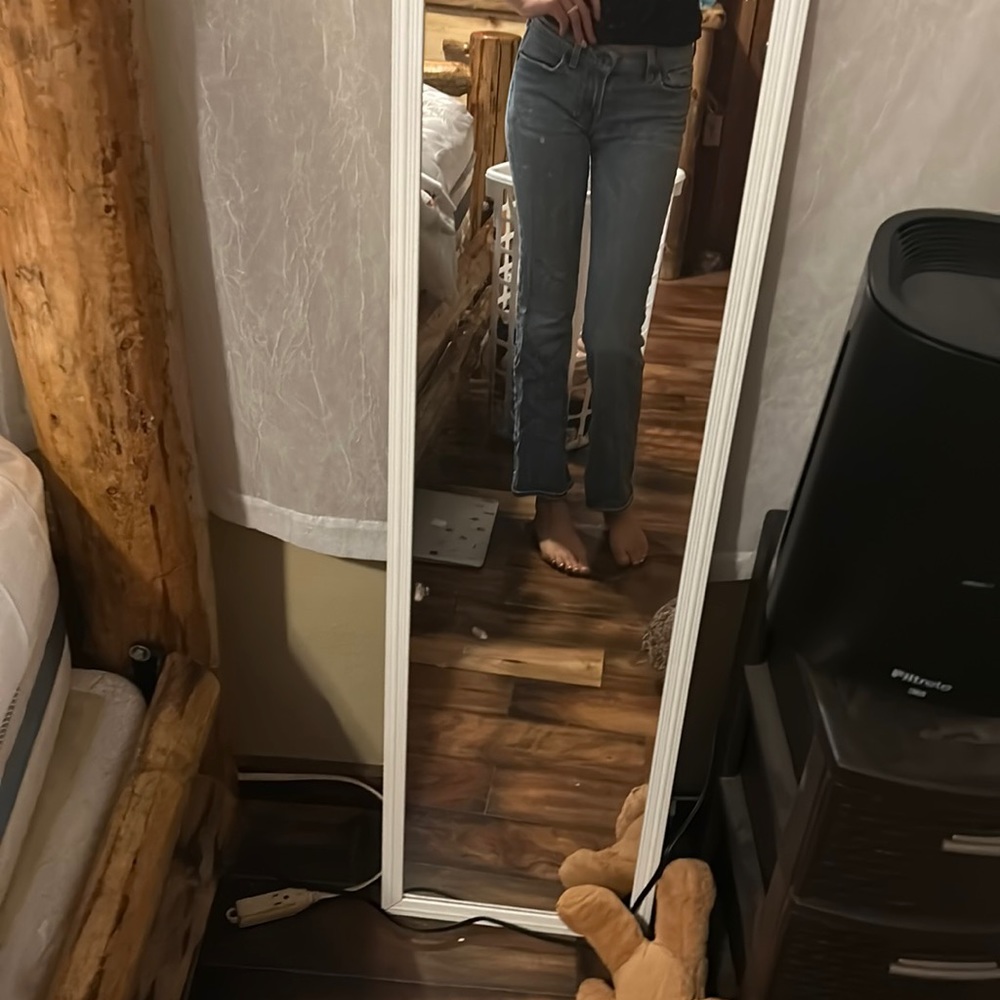 Washed faded jeans